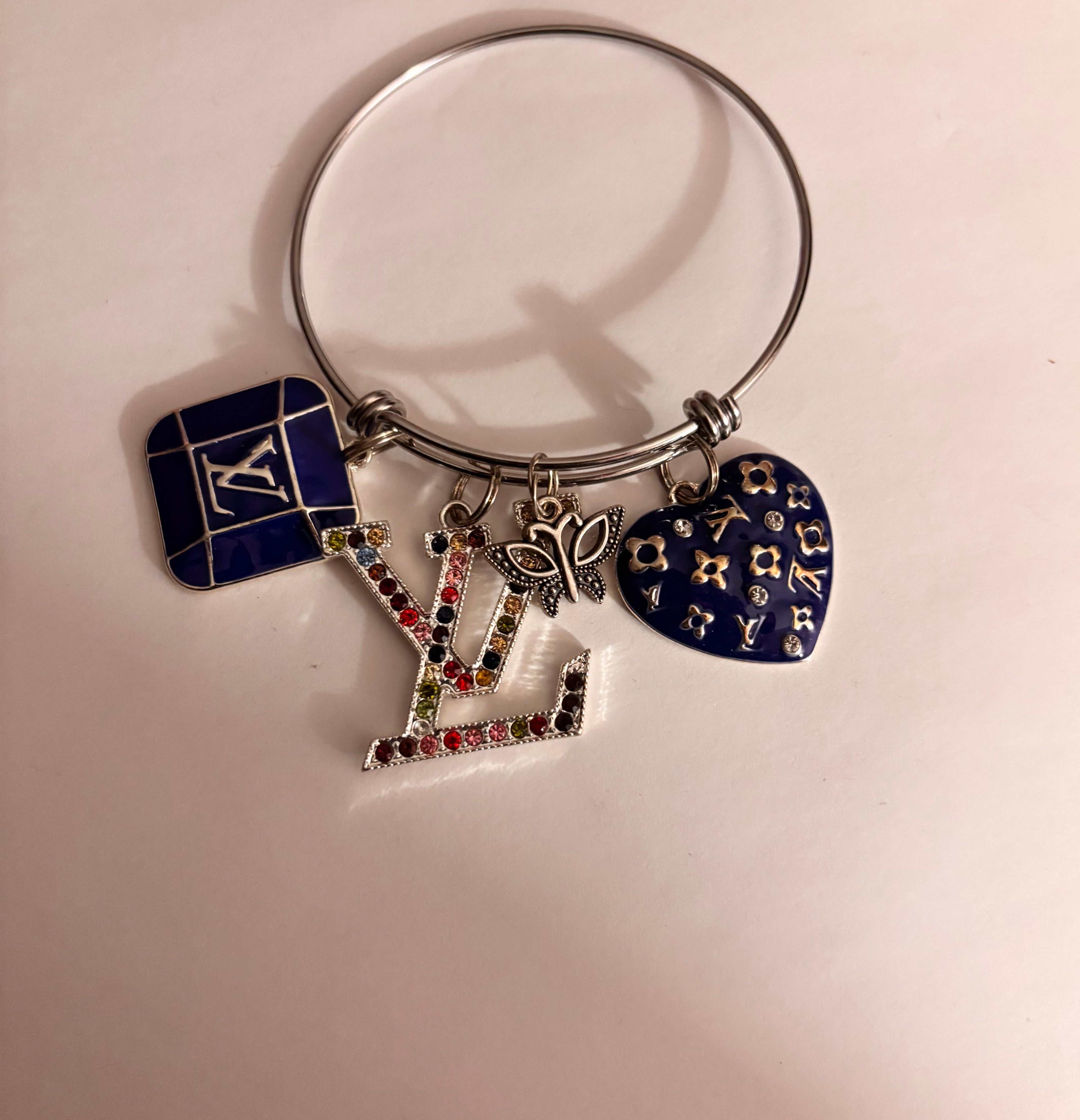 Navy Blue Inspired Logo Bangle