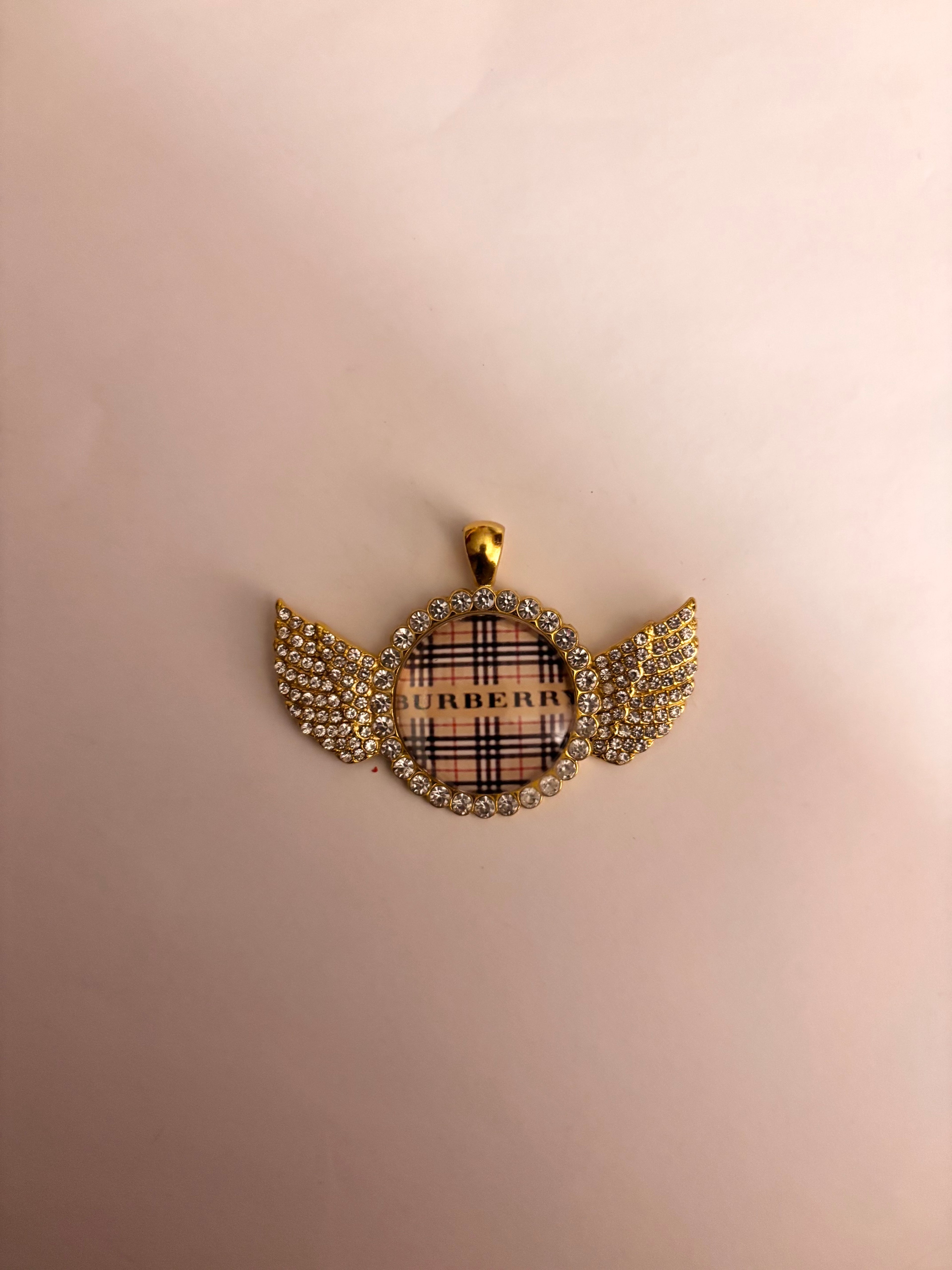 Plaid Design Chain Pendant