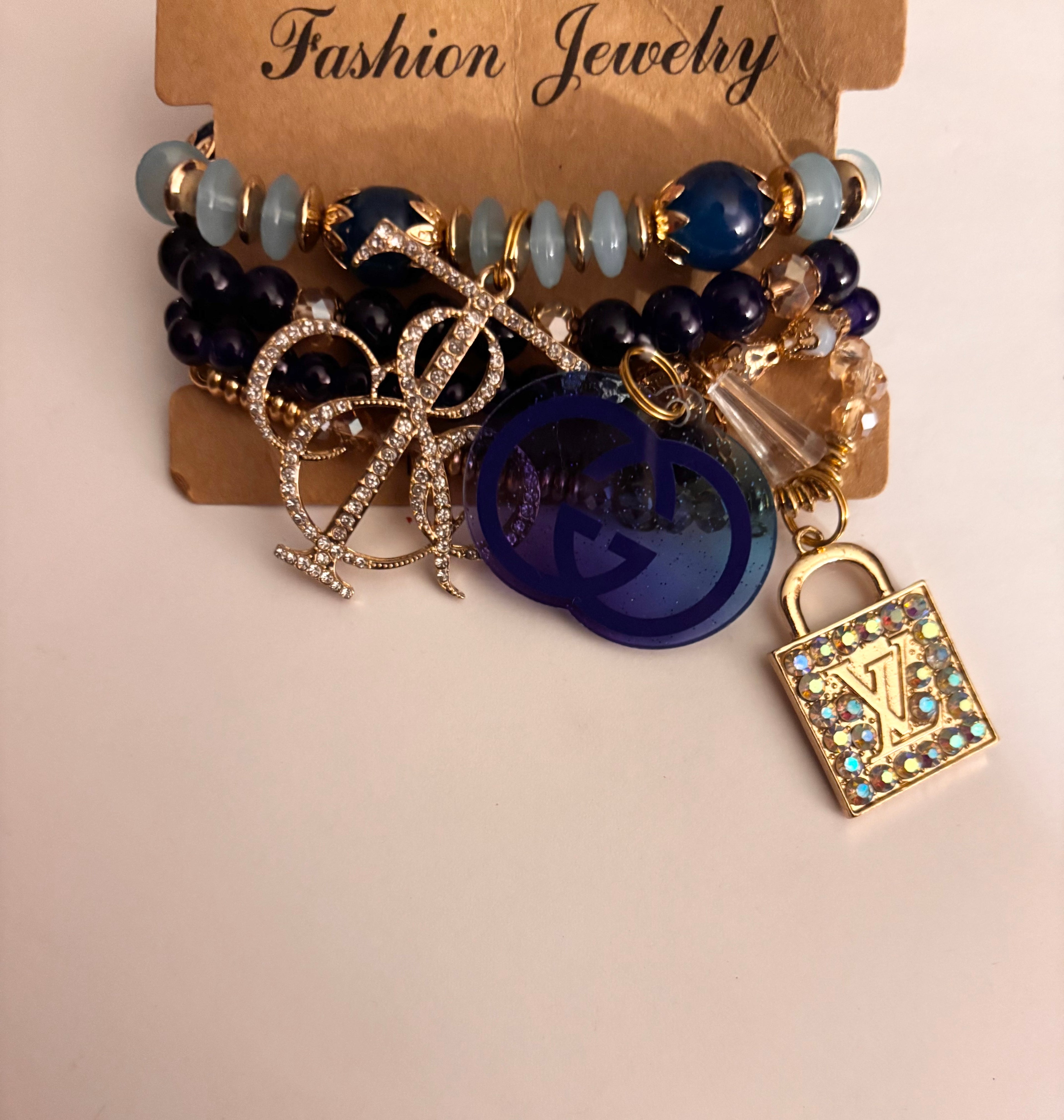 Multi Logo Beaded Bracelet Set