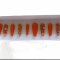 Orange Fruit Coffin Shape Nail Set